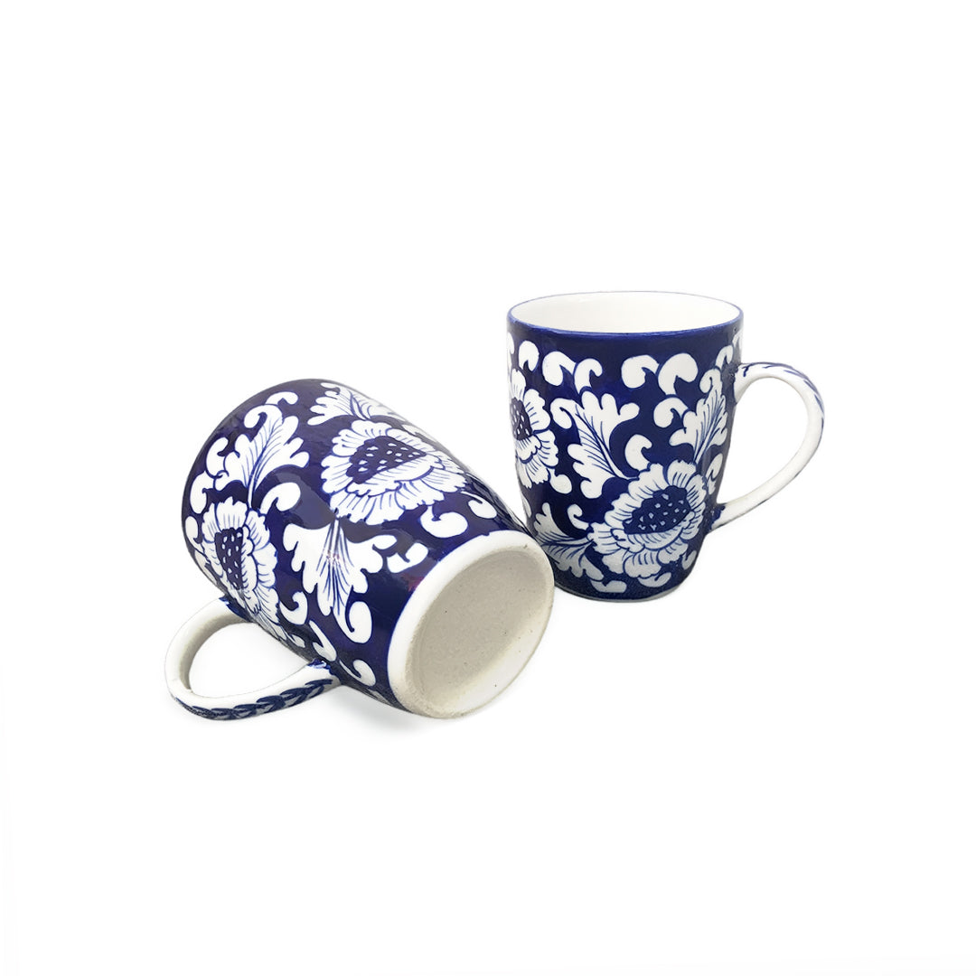 Set of 2 Auralite Blue Flower Large Mug
