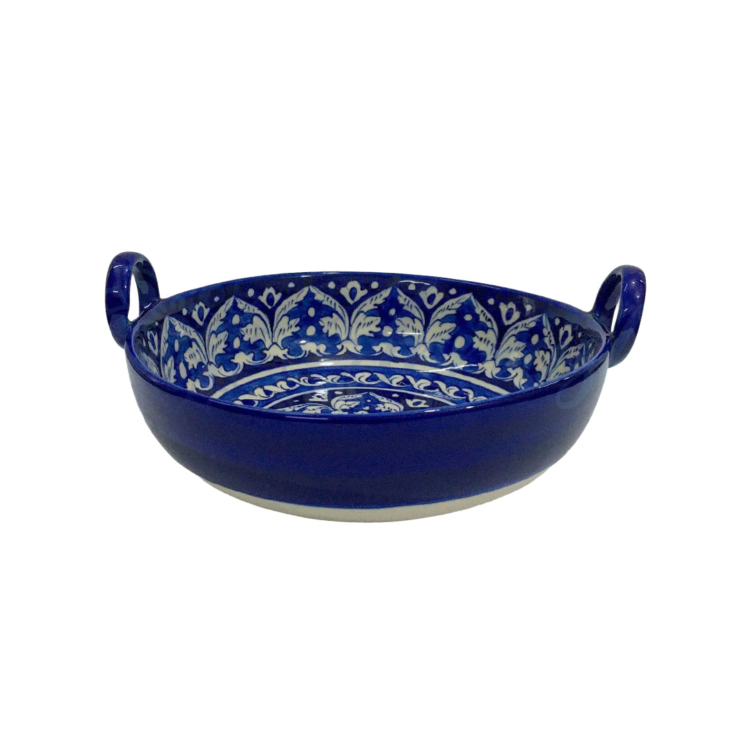Set Of 2 Blue Felicity Ceramic Karahi