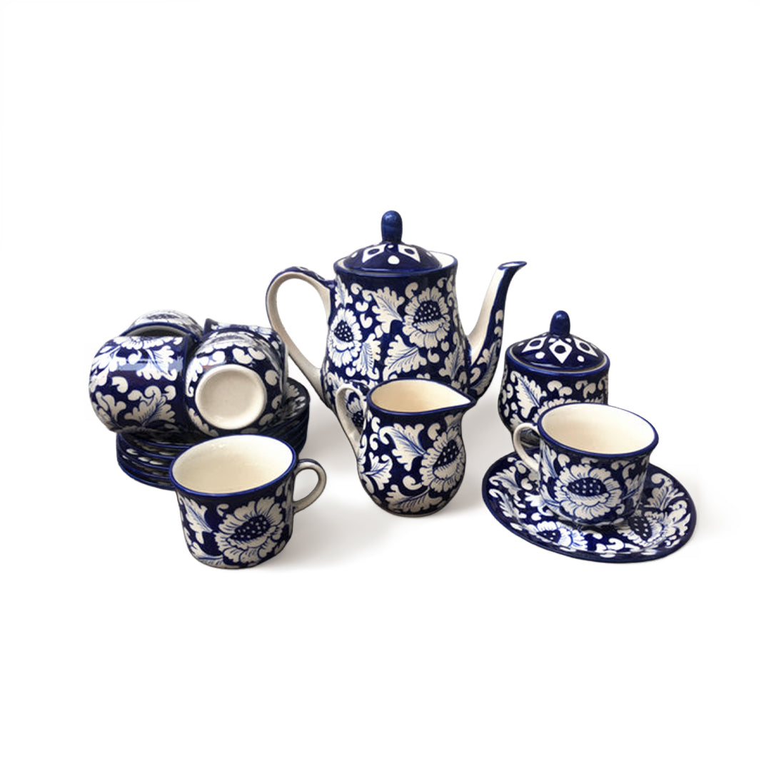 Auralite Blue Flower Tea Set