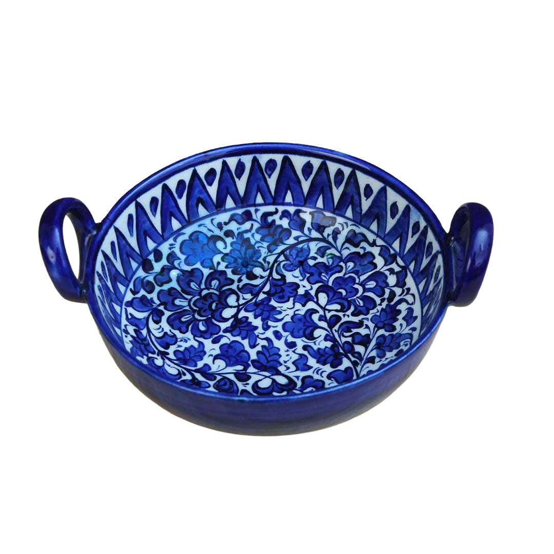 Set Of 2 Serina Blue Ceramic Karahi