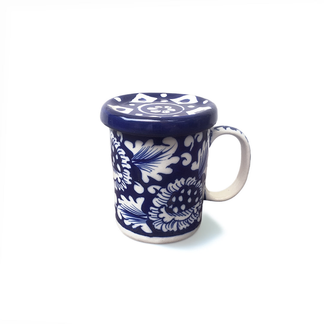 Auralite Blue Flower Cover Mug