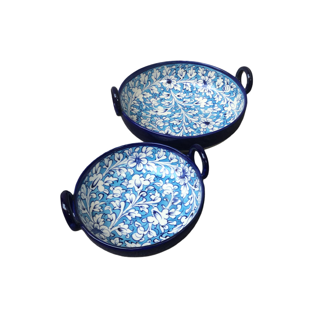 Set Of 2 Breeze Blue Karahi
