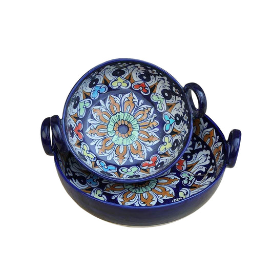 Set Of 2 Tranquility Ceramic Karahi