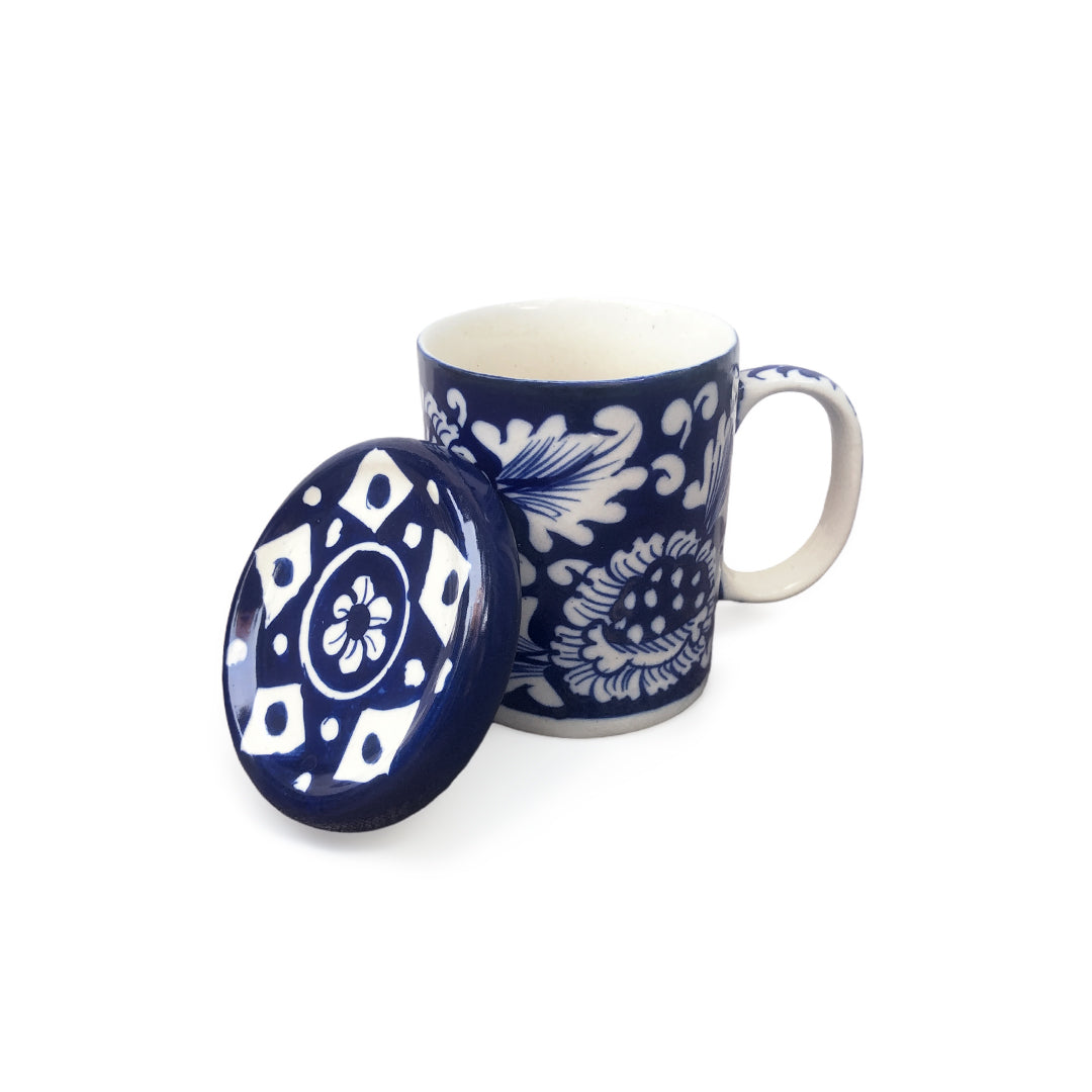Auralite Blue Flower Cover Mug