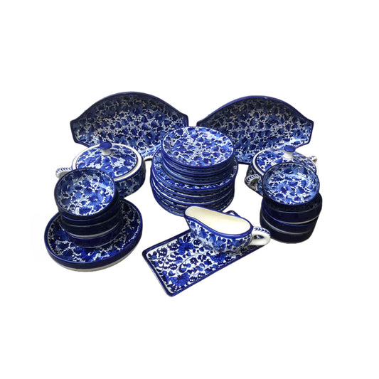 Auralite Blue Pattern Dinner Set 8 Persons Serving