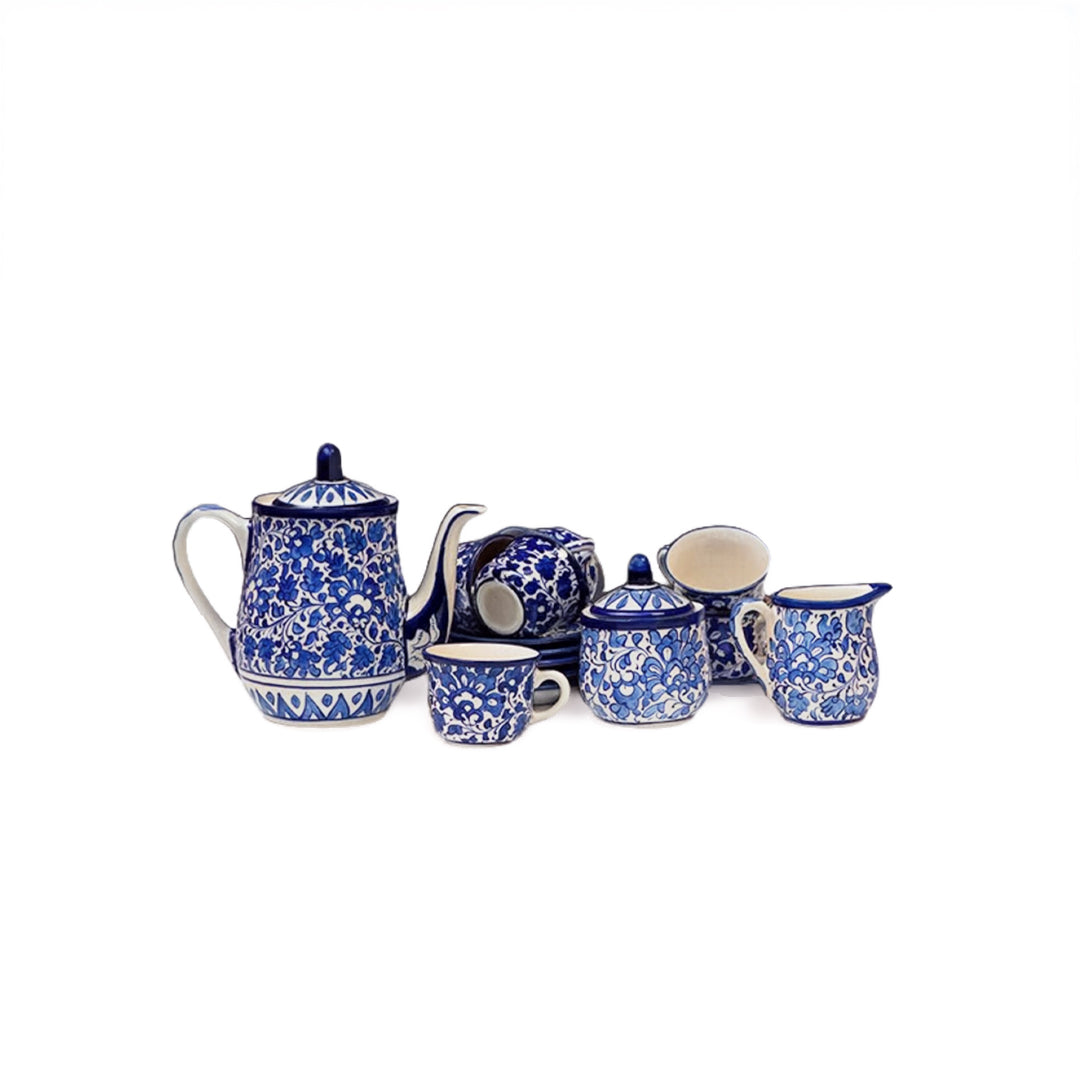 Auralite Serina Blue Tea Set