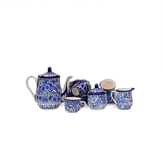 Auralite Serina Blue Tea Set