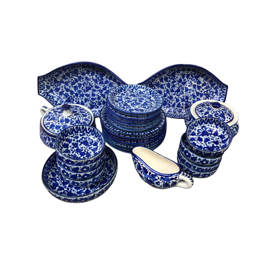 Auralite Serina Blue Dinner Set 8 Persons Serving